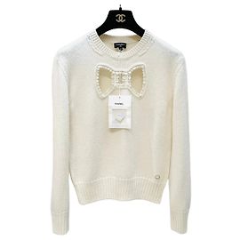 Jersey de punto de cashmere Chanel ecru FR 36 Otro