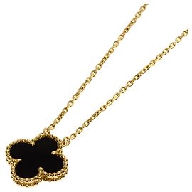 Collier Van Cleef & Arpels Alhambra Onyx Doré