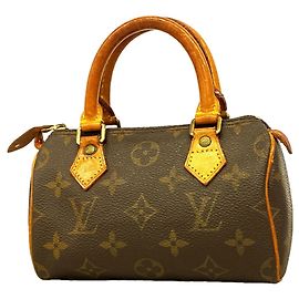 Sac à main Louis Vuitton Monogram Mini Speedy Marron