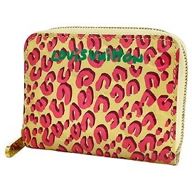Portamonete Zippy Louis Vuitton Vernis Leopard Corallo