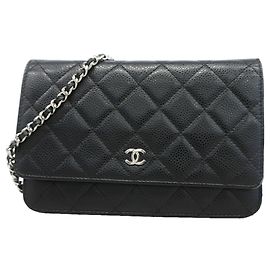 Portafoglio a spalla con catena Chanel Matelassé Nero