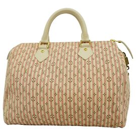 Sac à main Louis Vuitton Monogram Mini Lin Croisette Speedy 30 Rouge