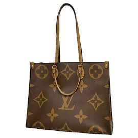 Sac Cabas Louis Vuitton Monogram Giant Reverse OnTheGo GM Marron