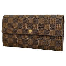 Louis Vuitton Damier Portefeuille Sarah Long Wallet Damier ebene