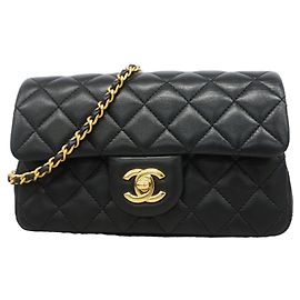 Chanel Mini Matelassé Chain Shoulder Bag Black