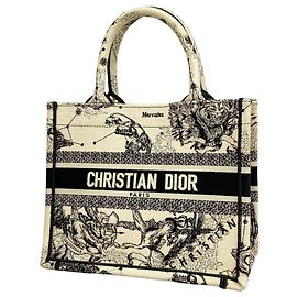 Saco Tote Christian Dior em lona preto e branco Preto Branco