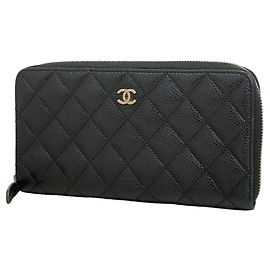 Chanel Matelassé Long Wallet Black