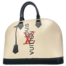 Louis Vuitton Alma GM Trompe l'oeil Handbag Black Beige