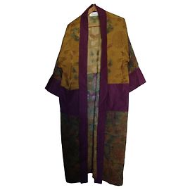 Les Marrisiennes Kimono Longo de Seda Multicolorido