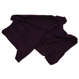Autre Marque MAX&MOI Kaschmirschal Pflaume mit Perlen Bordeaux
