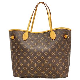 Sac Cabas Louis Vuitton Monogram Neverfull MM Marron