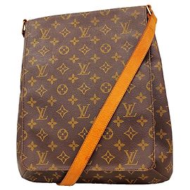 Bolso de hombro Louis Vuitton Monogram Musette Castaño