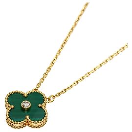 Collier Van Cleef & Arpels Alhambra Malachite et Diamants Doré