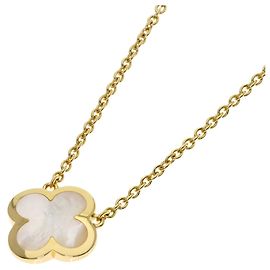 Collier Pure Alhambra en nacre blanche Van Cleef & Arpels Doré