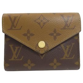 Billetera Tri-Fold Louis Vuitton en Monogram Reverse Castaño Monograma