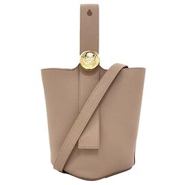 Bolsa 2-Way Loewe Pebble Bucket Mini Marrom Areia