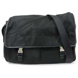 Prada Buckle Messenger Tessuto Medium Black