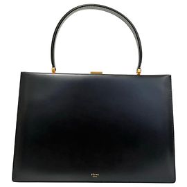 Céline Celine Phoebe Philo Collection Medium Leather Handbag Black