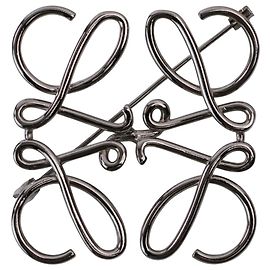 Loewe Anagram Brosche Silber Silber