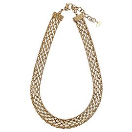 Christian Dior Vintage Gold 4-Strand Wide Chain Necklace Golden