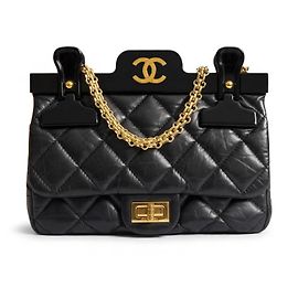 Chanel 2.55 Reissue Mini Hanger Tasche Schwarz Schwarz Gold hardware