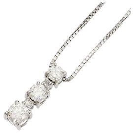 Autre Marque PT900/850 Platinum Necklace with Diamond Pendant Other