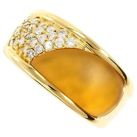 Autre Marque 18K Yellow Gold Band Ring with Synthetic Diamond Golden