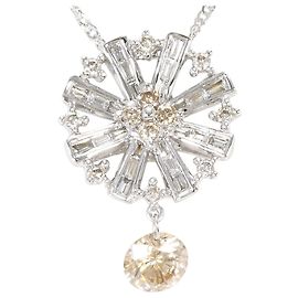 Autre Marque Collier en or blanc 18K avec diamant brun Marron Doré