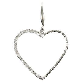 Autre Marque Boucles d'oreilles pendants élégantes en or blanc 18K et diamants Doré