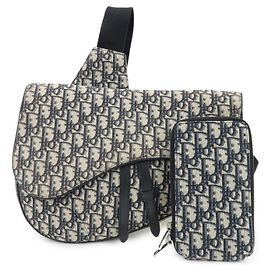 Christian Dior Saddle Messenger Oblique Canvas Beige
