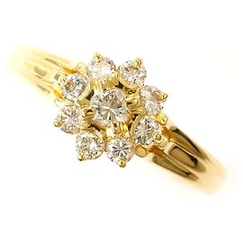 Autre Marque Bague alliance en or jaune 18K et diamants Doré