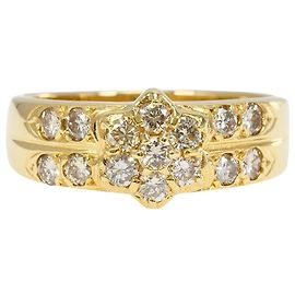Autre Marque Anillo alianza de oro amarillo de 18K con diamante de 0,59ct Dorado