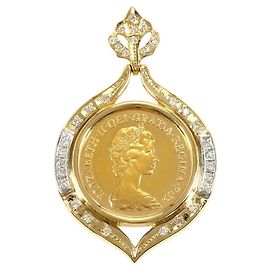 Autre Marque Pendentif en platine et or jaune avec diamant Doré Autre