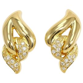 Autre Marque 18K Yellow Gold Stud Earrings with Diamond Golden