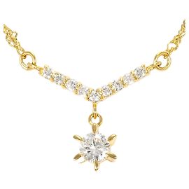 Autre Marque 18K Yellow Gold Diamond Necklace Golden