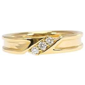 Autre Marque Bague anneau en or jaune 18K avec diamant Doré