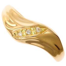 Autre Marque 18K Gelbgold Ringband mit Diamant Golden