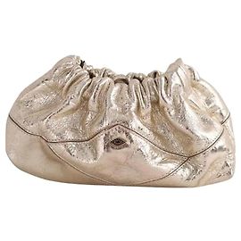 Clutch Ba&Sh em couro dourada Dourado