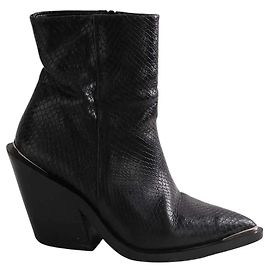 The Kooples Schwarze Santiags Lederstiefel Schwarz