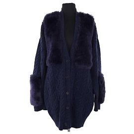 Stella Mc Cartney Cardigan en laine bleu Stella McCartney Bleu