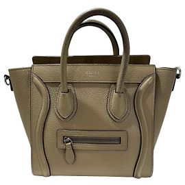 Borsa Céline Nano Luggage in pelle beige Beige