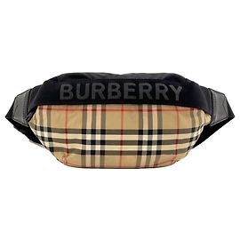 Borsa a tracolla Burberry Check in tela nylon beige Beige