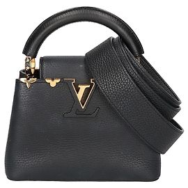 Louis Vuitton Capucines MINI 2-Way Handtasche aus Taurillon-Leder Schwarz