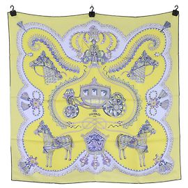 Foulard in seta Hermès Papleur 90 Giallo
