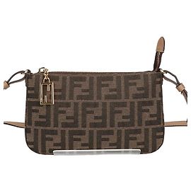Bolso Baguette Fendi con estampado Zucca Castaño Arena