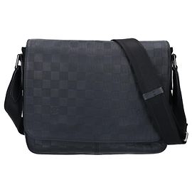 Borsa a tracolla Louis Vuitton Damier Infini District MM Nero