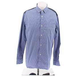 Junya Watanabe Chemise bicolore bleue Black