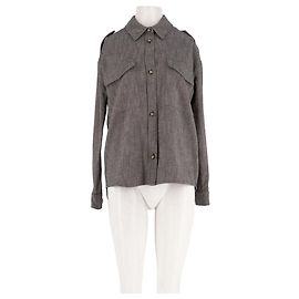 Sessun Camisa de algodão cinza Cinza