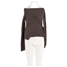 Autre Marque Jersey DAMSON MADDER de algodón marrón escote Bardot Castaño