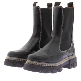 Ganni Stiefeletten aus schwarzem Leder Schwarz